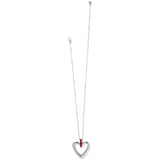 Heart-shaped pendant necklace on a white background