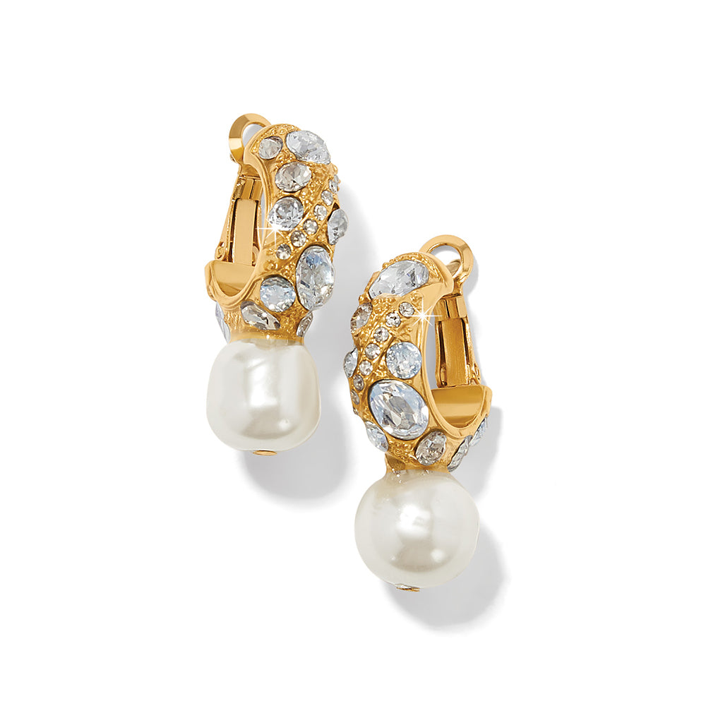 Brighton Trust Your Journey Pearl Drop Hoop Earrings