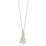 Silver necklace with a unique pendant on a white background