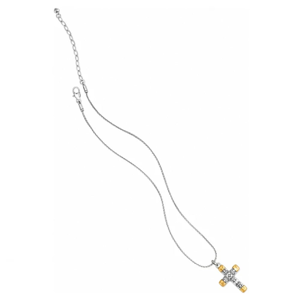 Necklace with a cross pendant on a white background