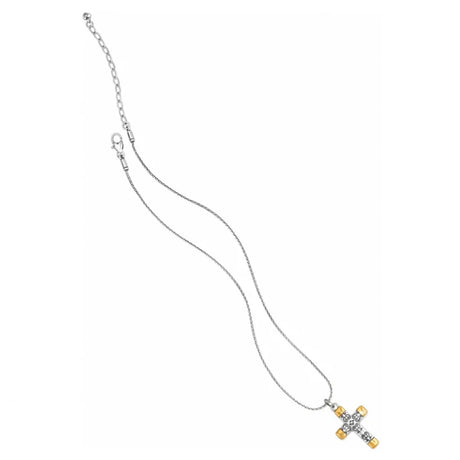 Necklace with a cross pendant on a white background