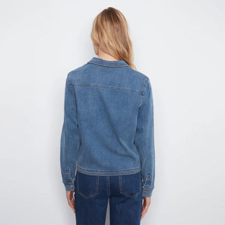 Charlie B Tencel Denim Long Sleeve Half Placket Shirt