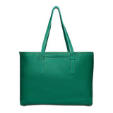Green handbag on a white background