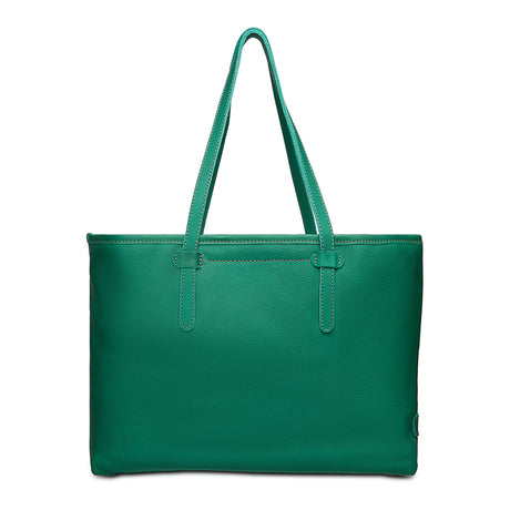 Green handbag on a white background