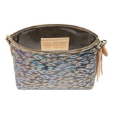 Small pouch with a patterned design on a white background