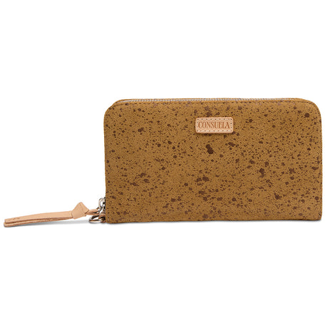 Cork wallet with visible brand logo on a white background