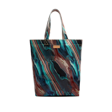 Marbled patterned tote bag on a white background