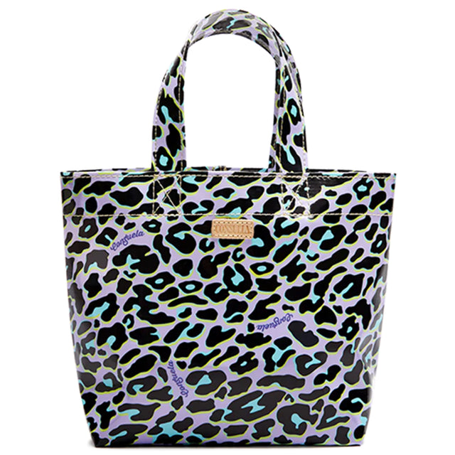 Tote bag with leopard print pattern on a white background