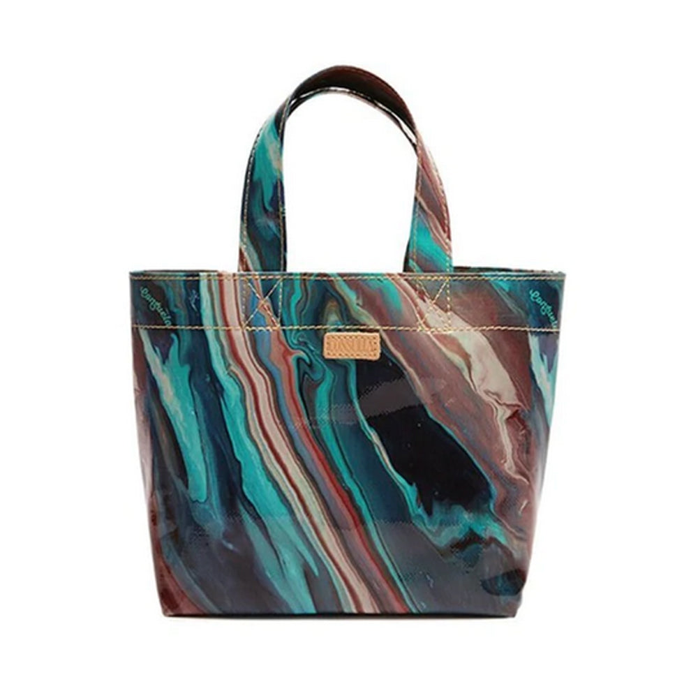 Marbled patterned tote bag on a white background