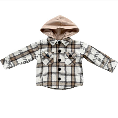 Plaid shirt with a hood on a white background