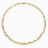 Gold chain necklace on a white background
