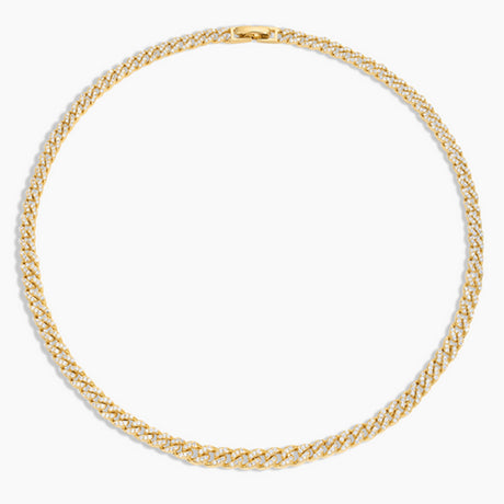 Gold chain necklace on a white background