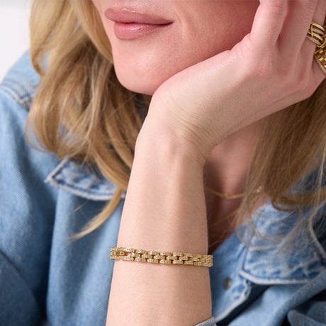 Electric Picks Gold Mini Bennett Crystal Bracelet