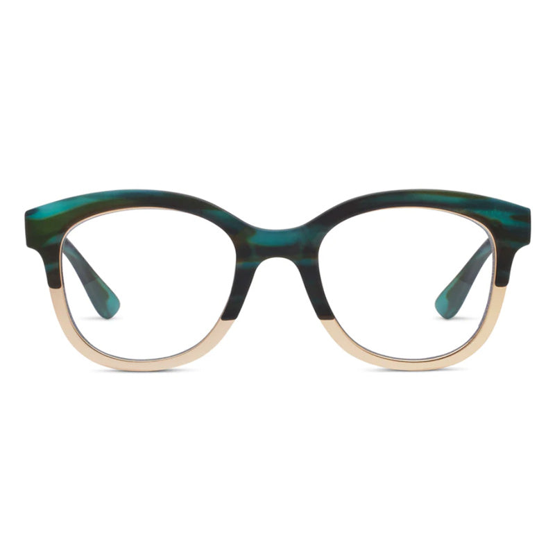 Peepers Georgia Teal Horn Gold Reading Glasses