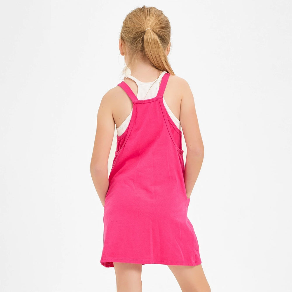 Good Girl Neon Pink Cotton Romper