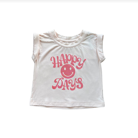 Kids white rolled sleeve top