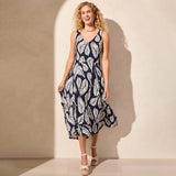 Tribal Clothing Co Printed Sleeveless High Low Indigo Dress