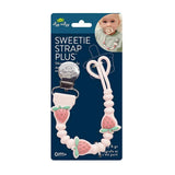 Package of Sweetie Strap Plus with strawberry design on a blue background