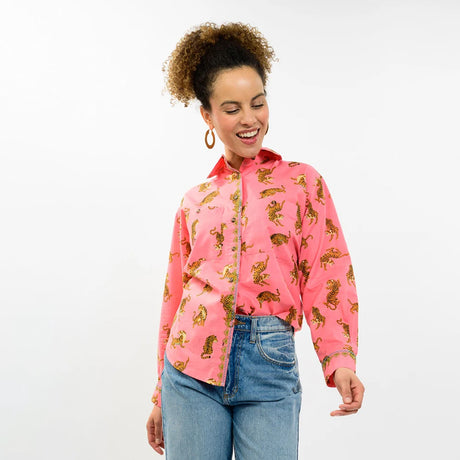 Ivy Jane Coral Tiger Camp Shirt