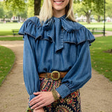 Ivy Jane Indigo Denim Bow Top