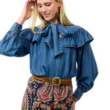 Ivy Jane Indigo Denim Bow Top