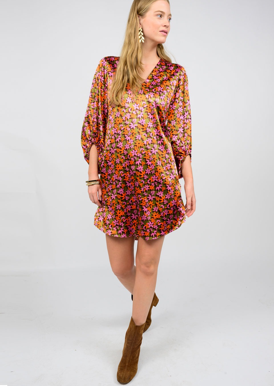 Ivy Jane Olive Deep V-Neck Dress