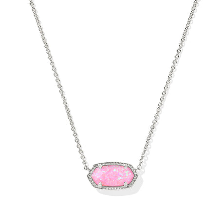 Carnation Opal with short silver chain