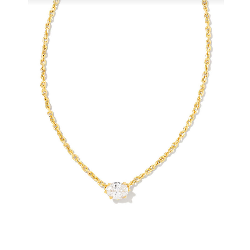 Kendra Scott Cailin Pendant Necklace Gold White Cz