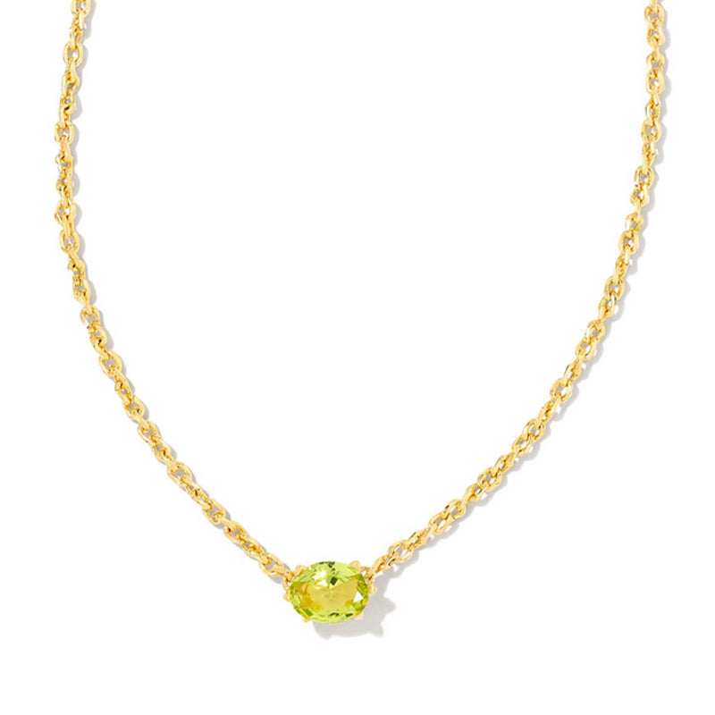 Kendra Scott Cailin Pendant Necklace Gold Peridot Crystal