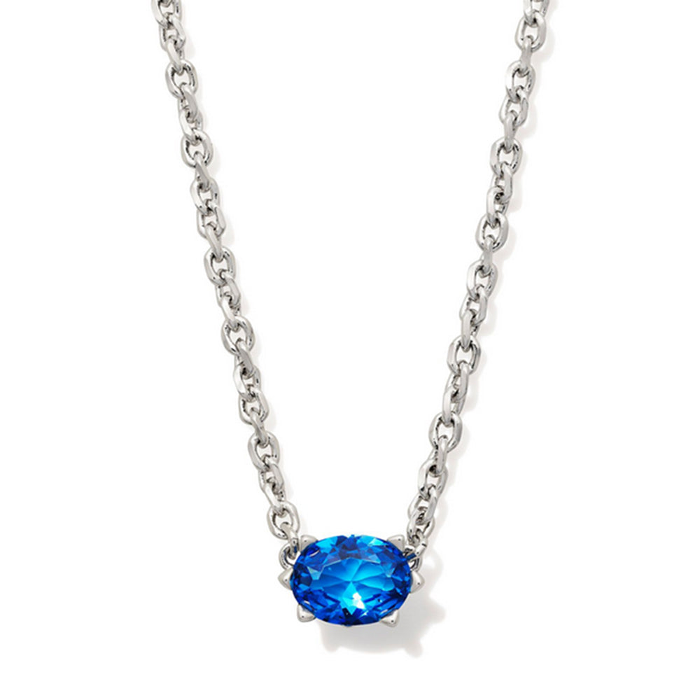 Silver necklace with December birthstone