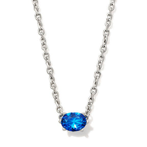 Silver necklace with December birthstone