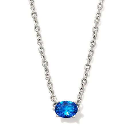 Silver necklace with December birthstone