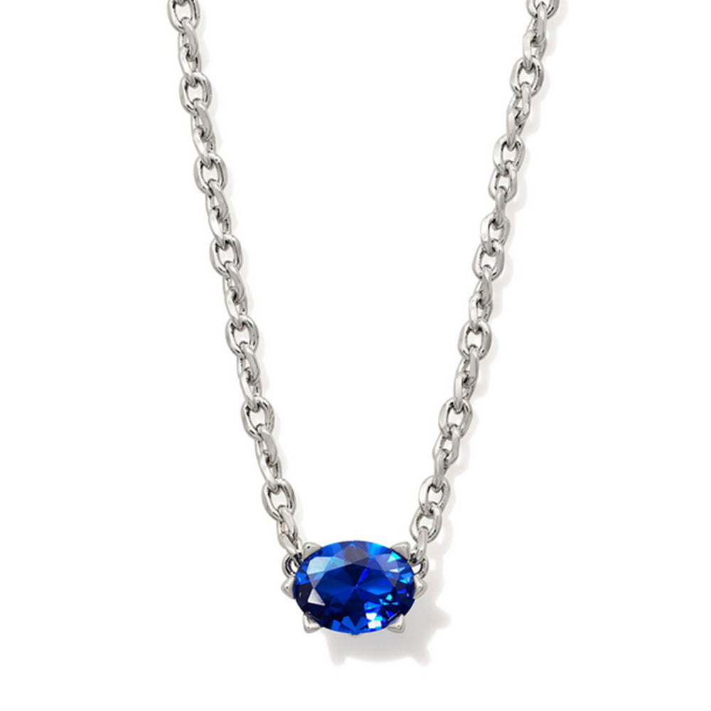 Silver necklace with September birthstone