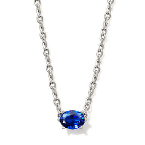 Silver necklace with September birthstone