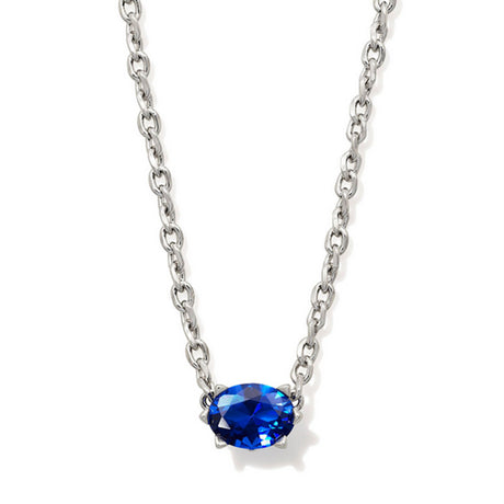 Silver necklace with September birthstone