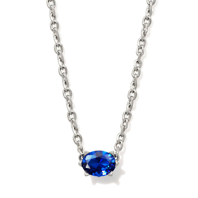 Silver necklace with September birthstone