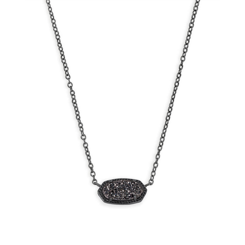 Kendra Scott Elisa Gun Metal Black Drusy Necklace