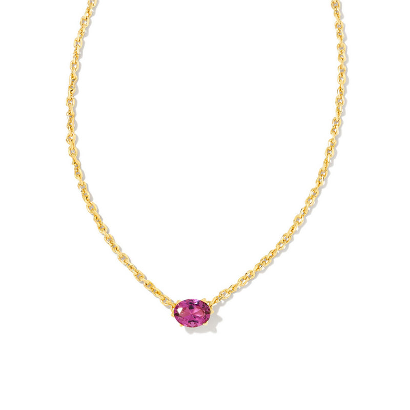 Kendra Scott Cailin Pendant Necklace Gold Purple Crystal