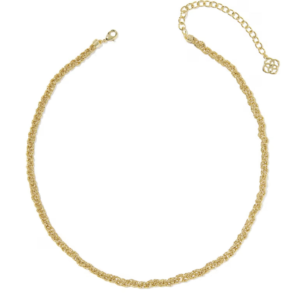 A gold chain anklet with a textured, rope-like woven design, featuring a lobster clasp on one end and an adjustable link extender with a small decorative charm on the other, shown against a plain white background.