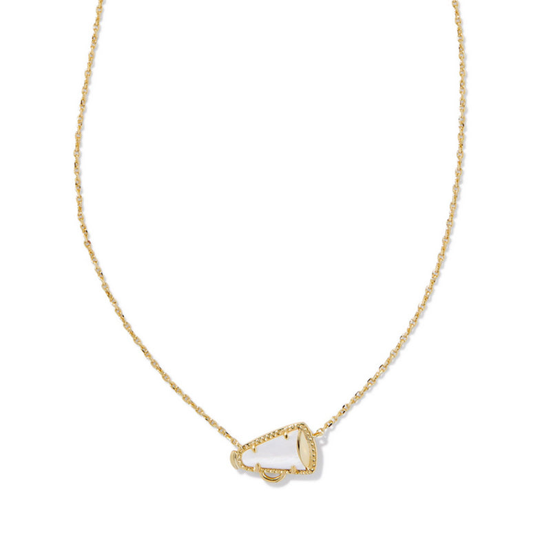 Kendra Scott Cheer Short Pendant Necklace Gold White Mother of Pearl