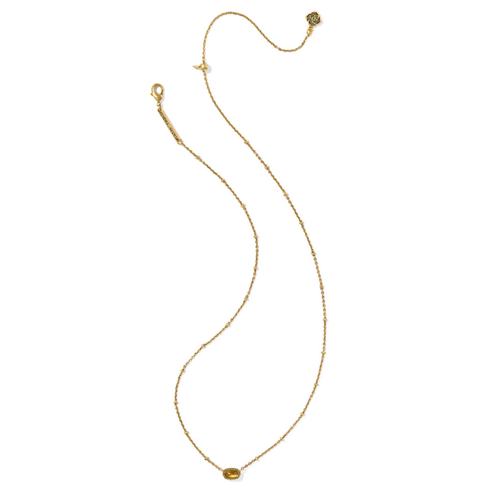 Gold necklace on a white background