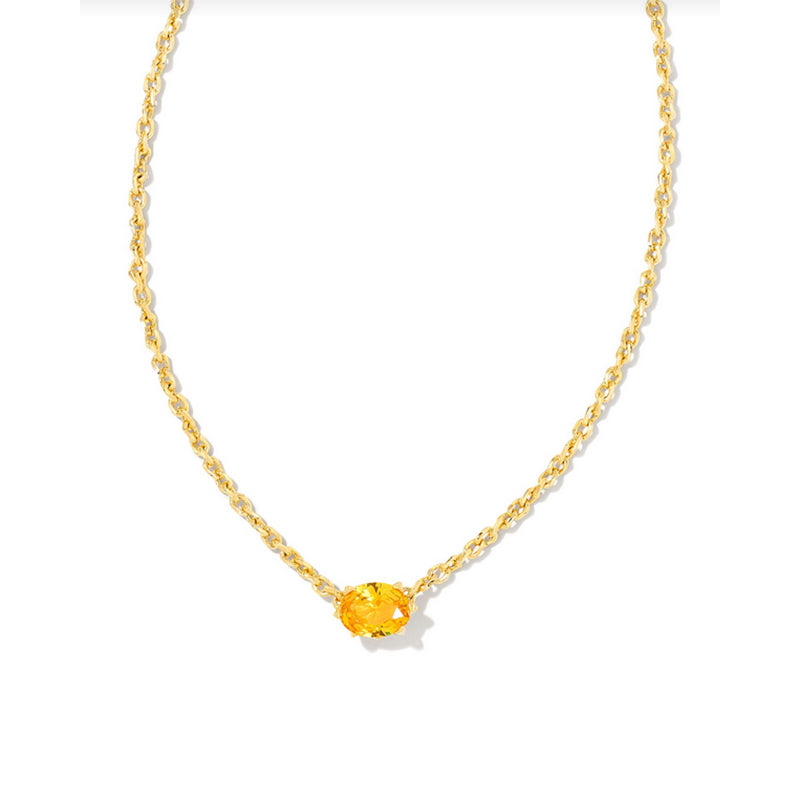 Kendra Scott Cailin Pendant Necklace Gold Golden Yellow Crystal