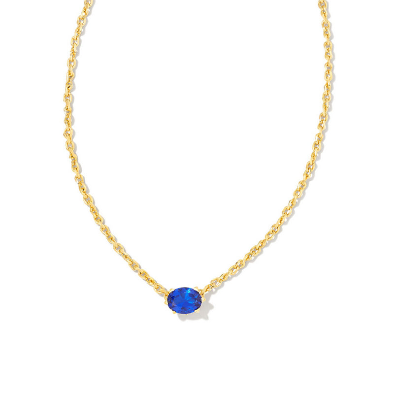 Kendra Scott Cailin Pendant Necklace Gold Blue Crystal