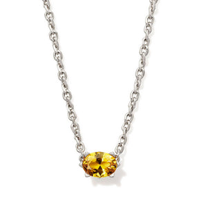Silver necklace with November birthstone