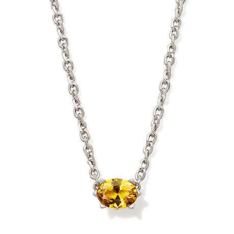 Silver necklace with November birthstone