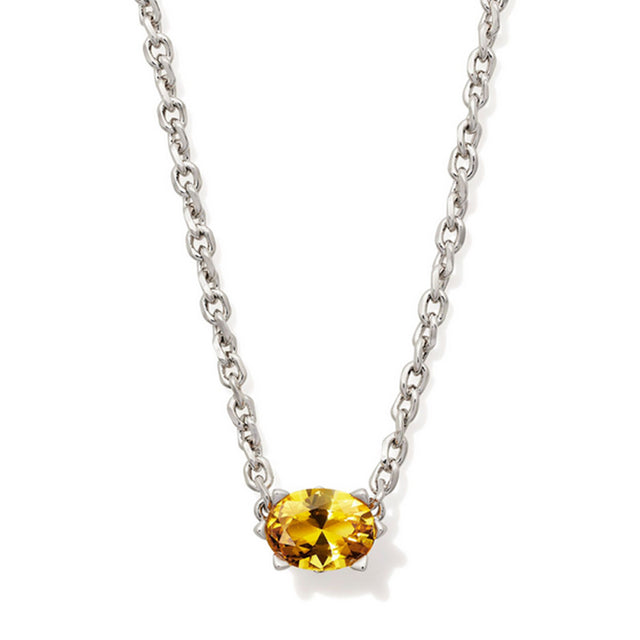 Silver necklace with November birthstone