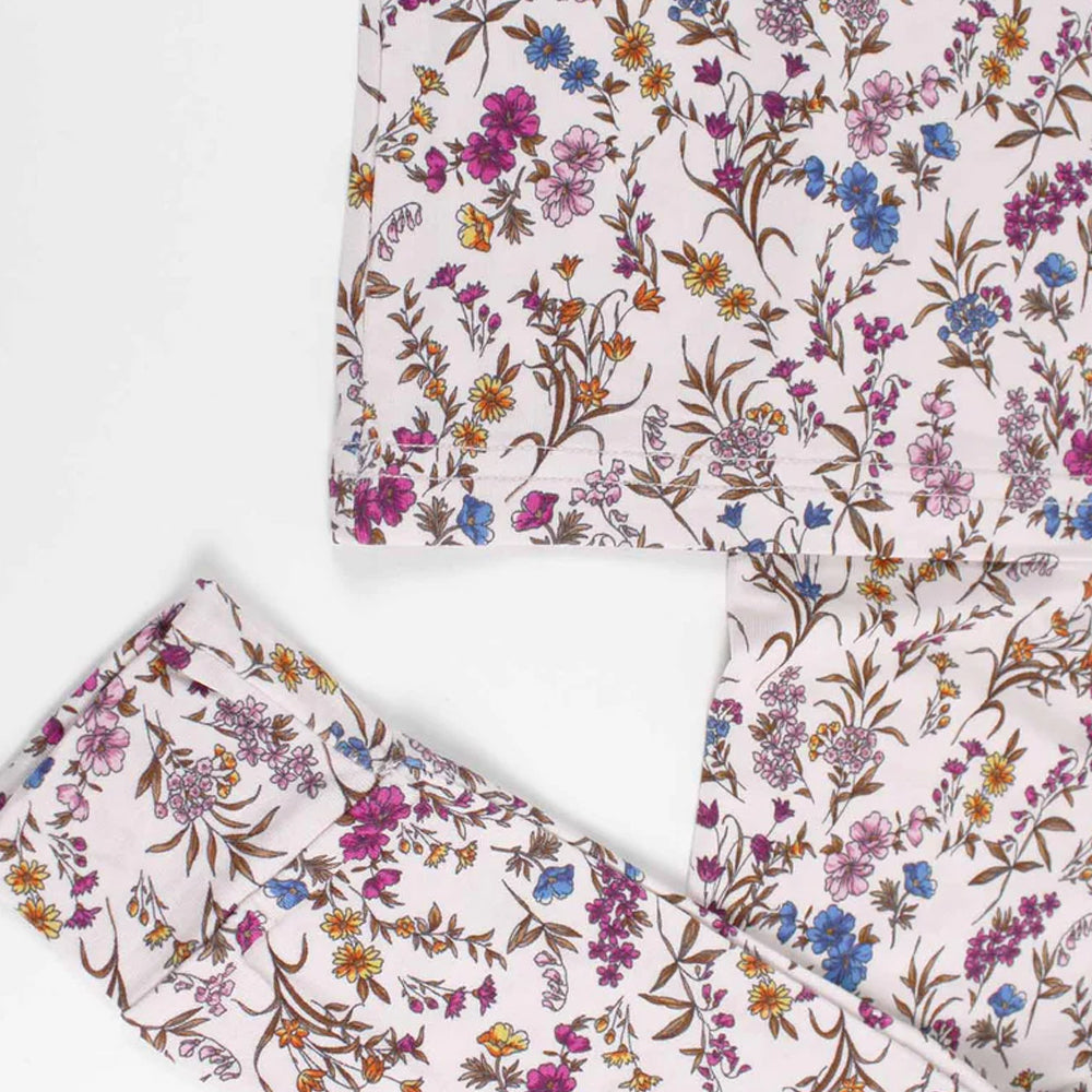  floral pajama set against a white background