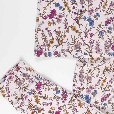  floral pajama set against a white background