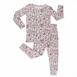  floral pajama set against a white background