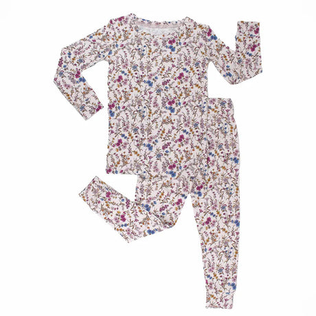  floral pajama set against a white background
